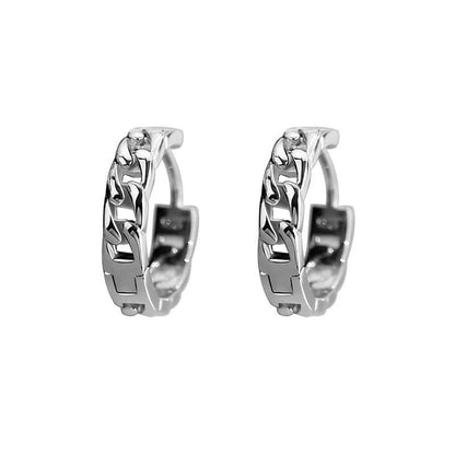 Sterling Silver Chain Huggie Earring / Set