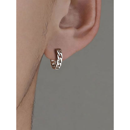 Sterling Silver Chain Huggie Earring / Set