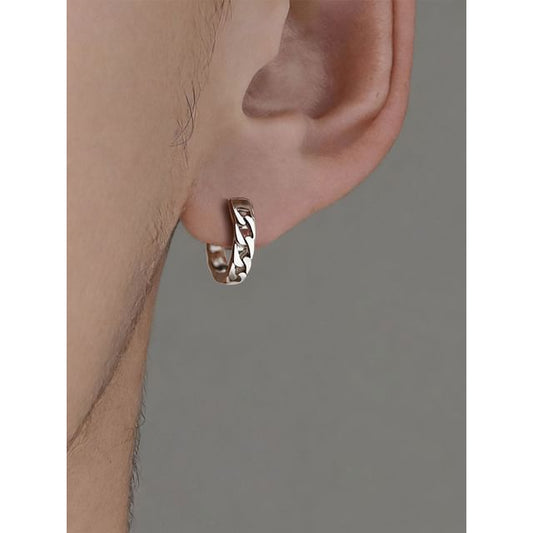 Sterling Silver Chain Huggie Earring / Set