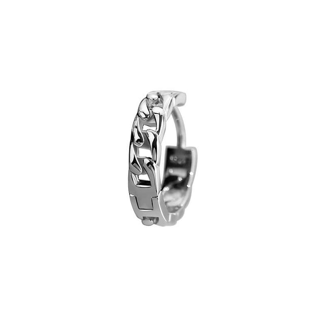 Sterling Silver Chain Huggie Earring / Set