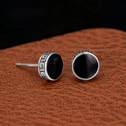 Sterling Silver Engraved Ear Stud / Set