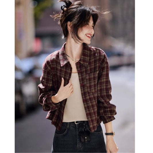 Plaid Shirt with Long Sleeves