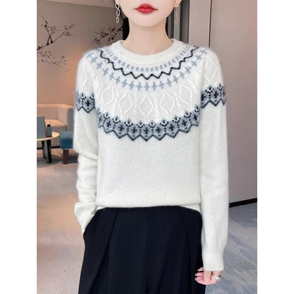 Jacquard Sweater with Crewneck
