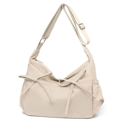 Nylon Plain Shoulder Bag