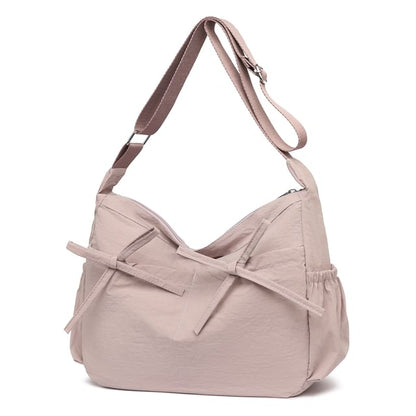 Nylon Plain Shoulder Bag