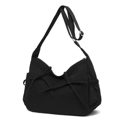 Nylon Plain Shoulder Bag