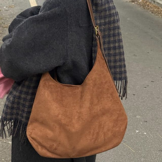 Faux Suede Shoulder Bag