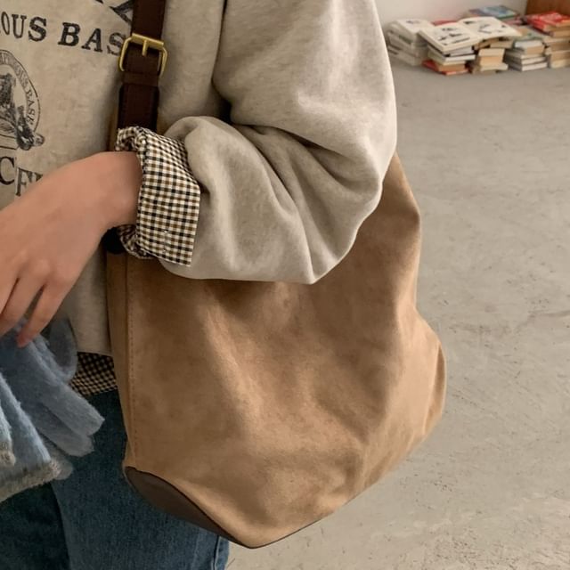 Faux Suede Shoulder Bag