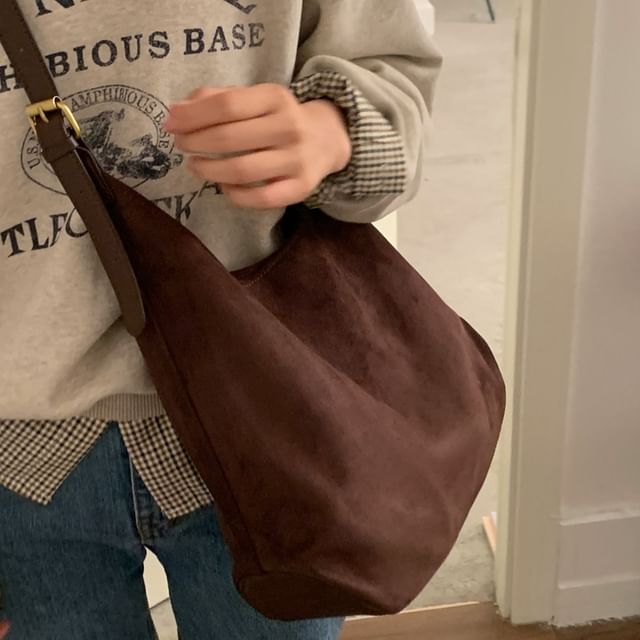 Faux Suede Shoulder Bag