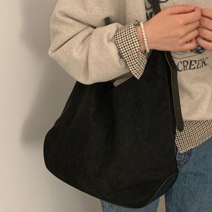Faux Suede Shoulder Bag