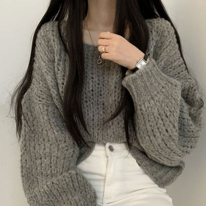 Solid Boat-Neck Pullover Sweater