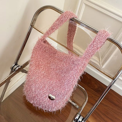 Plain Fluffy Crossbody Bag