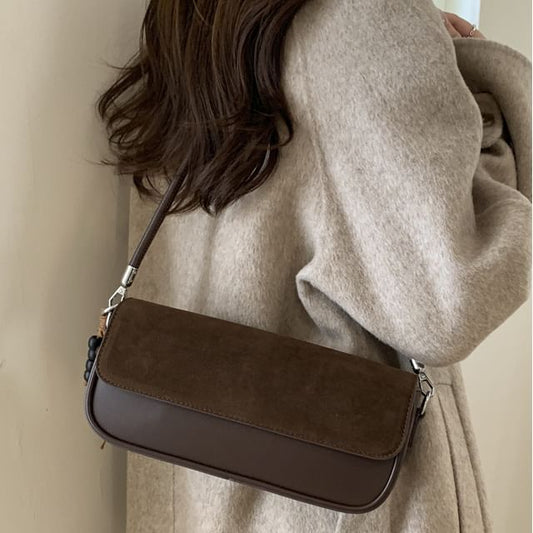 Faux Leather Flap Shoulder Bag