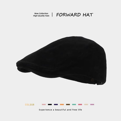 Plain Faux Suede Flat Cap