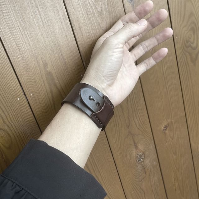 Genuine Leather Wide Bracelet