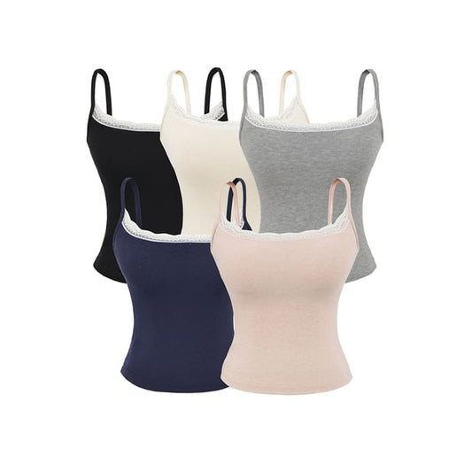 Spaghetti Strap Scoop Neck Lace Camisole