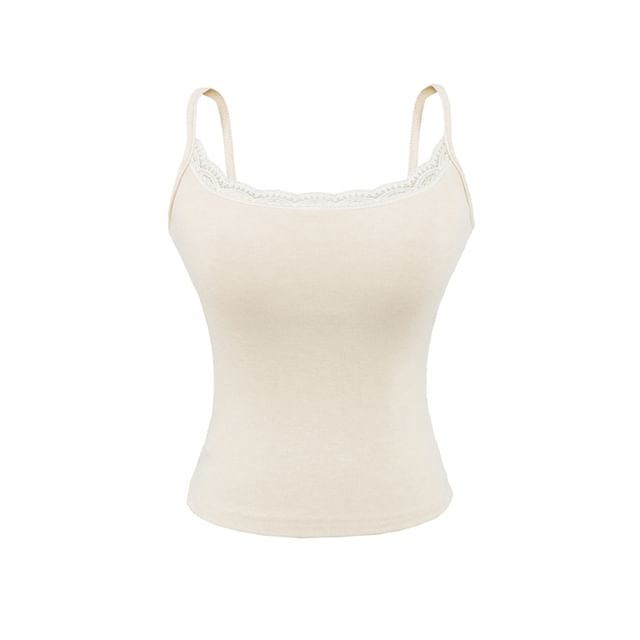Spaghetti Strap Scoop Neck Lace Camisole