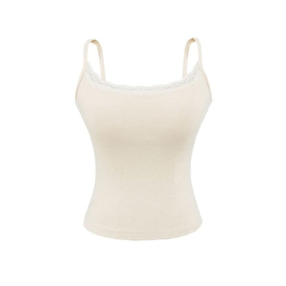 Spaghetti Strap Scoop Neck Lace Camisole