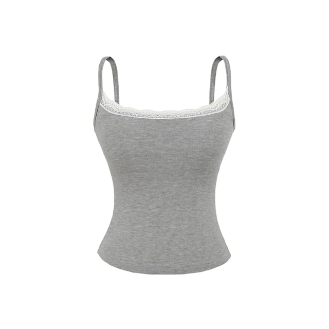 Spaghetti Strap Scoop Neck Lace Camisole