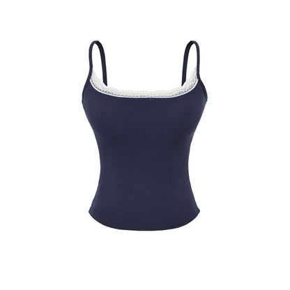 Spaghetti Strap Scoop Neck Lace Camisole