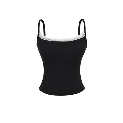 Spaghetti Strap Scoop Neck Lace Camisole