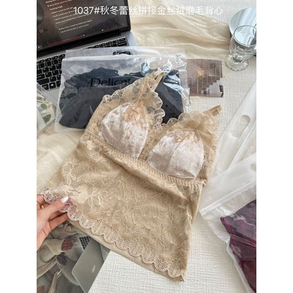 V-Neck Lace Bra Top