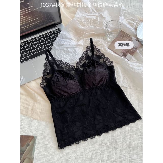 V-Neck Lace Bra Top