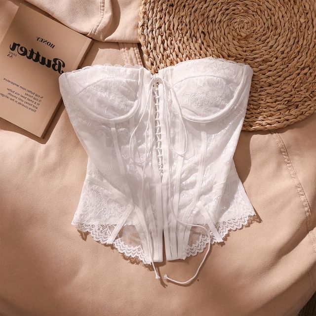 Plain Lace Corset Top - Elegant Fit