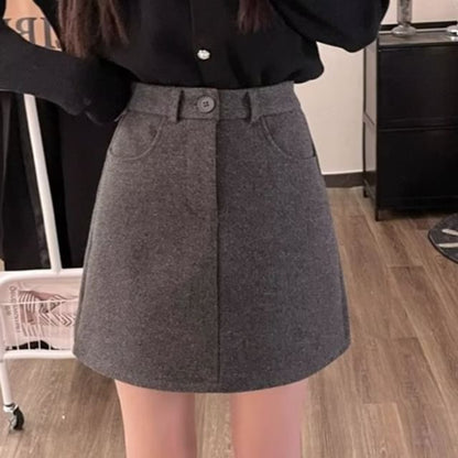 High Rise Solid Mini A-Line Skirt