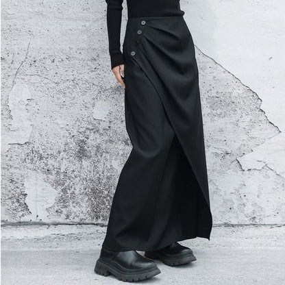 High Rise Wrap Skirt with Slit - Maxi