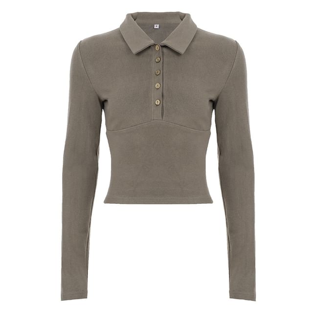 Collared Slim Fit Long Sleeve Tee