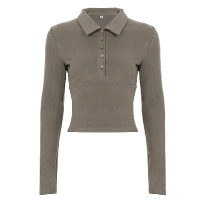 Collared Slim Fit Long Sleeve Tee
