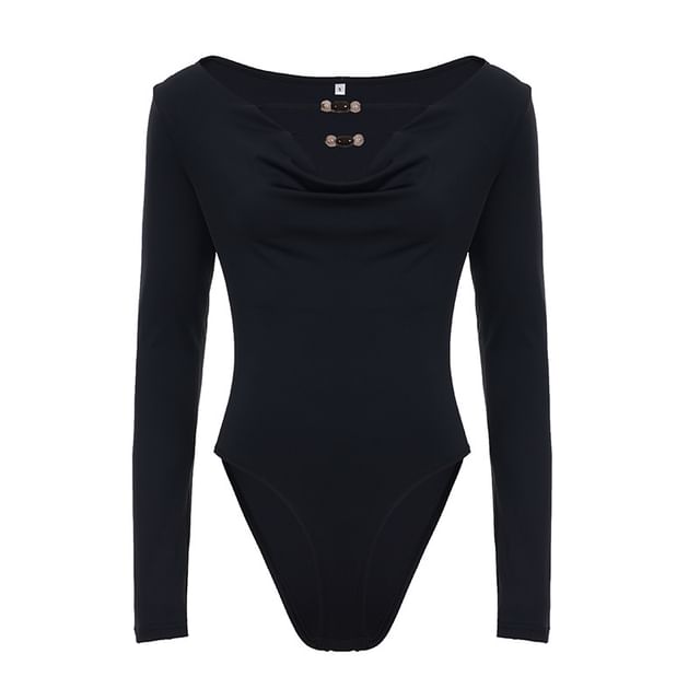 Beaded V-Neck Long Sleeve Bodysuit