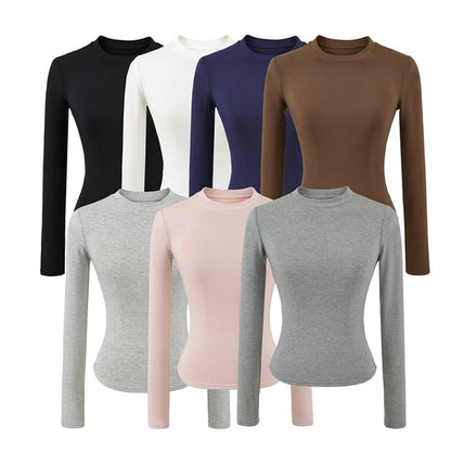 Crew Neck Long-Sleeve Basic Tee