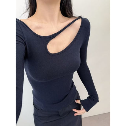 Cutout Design Long Sleeve Blouse