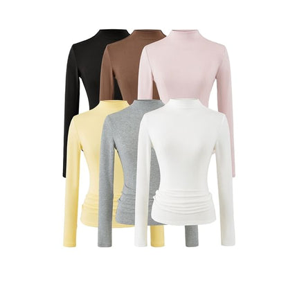 Knit Mock Neck Long Sleeve Pullover