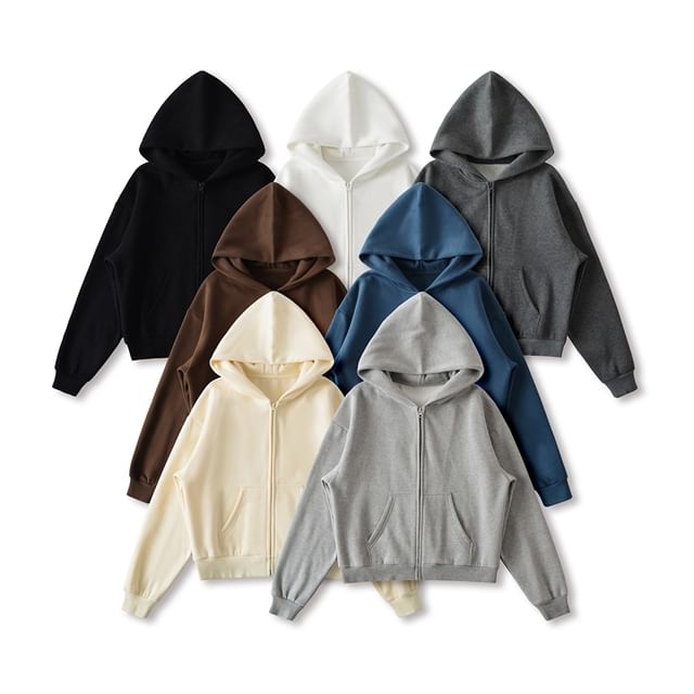 Zip-Up Solid Hoodie
