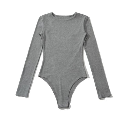 Plain Long Sleeve Bodysuit Top