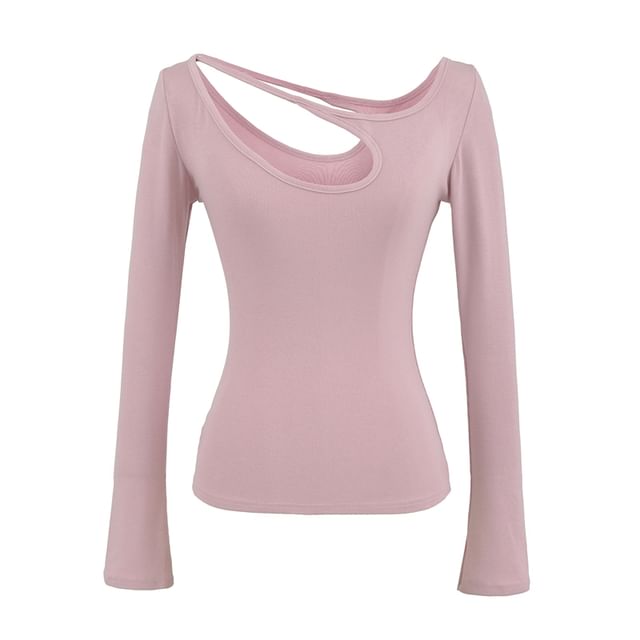 Cutout Design Long Sleeve Blouse