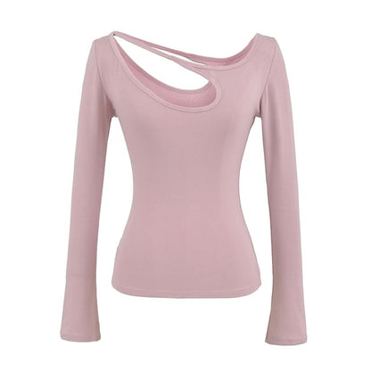 Cutout Design Long Sleeve Blouse