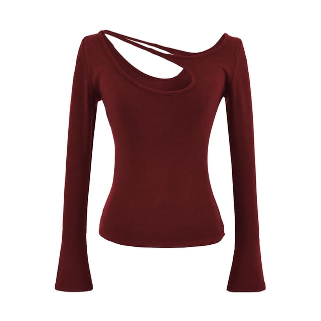Cutout Design Long Sleeve Blouse