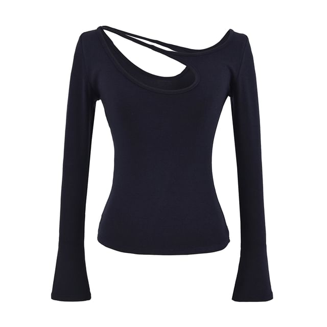 Cutout Design Long Sleeve Blouse