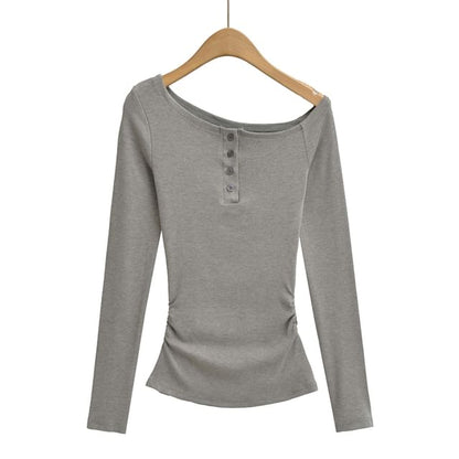 Off Shoulder Long Sleeve Blouse