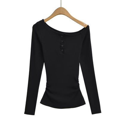 Off Shoulder Long Sleeve Blouse