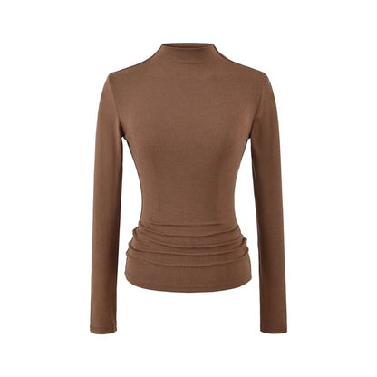 Knit Mock Neck Long Sleeve Pullover