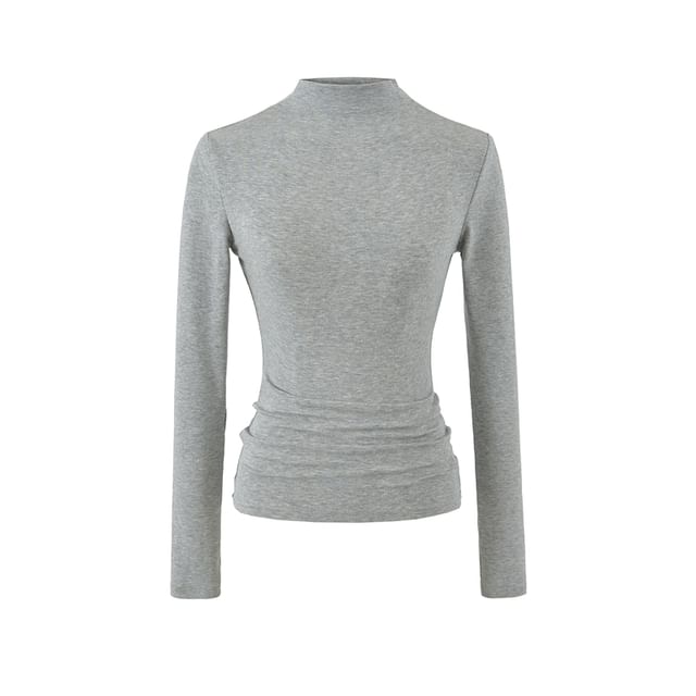 Knit Mock Neck Long Sleeve Pullover
