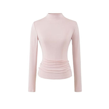 Knit Mock Neck Long Sleeve Pullover
