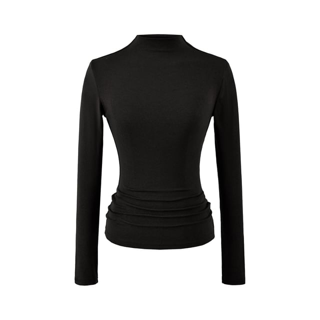 Knit Mock Neck Long Sleeve Pullover