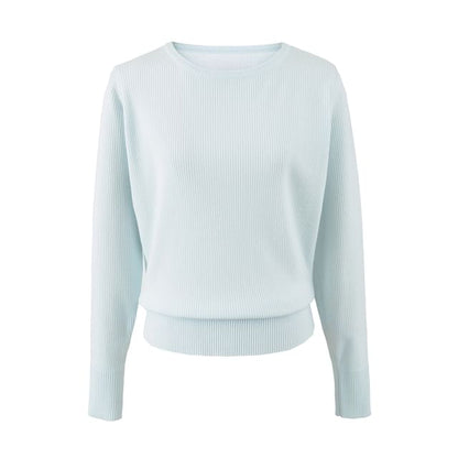 Crew Neck Solid Knit Sweater
