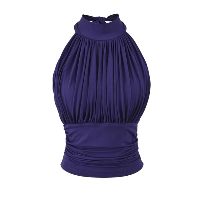 Mock Neck Sleeveless Top in Plain Design